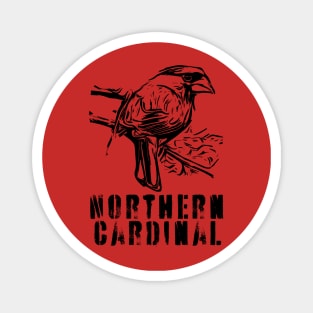 Northern Cardinal BW Magnet